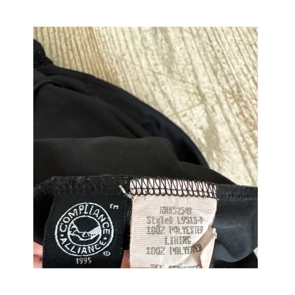 Laundry by Shelli Segal Black Crochet Lace Slip Dress L Made in USA - Picture 4 of 8